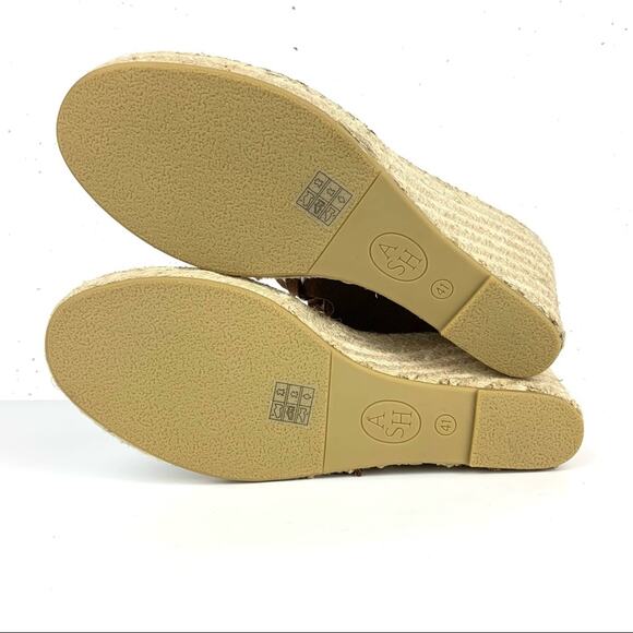 Ash Patty Suede Lace Up Espadrille Wedge Ankle Strap Cutouts Brown Size 41 - Picture 4 of 12